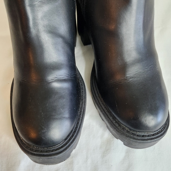 Steve Madden Women's Boots Black Belted Crystal Studded. Size 5M steampunk. - Picture 4 of 7